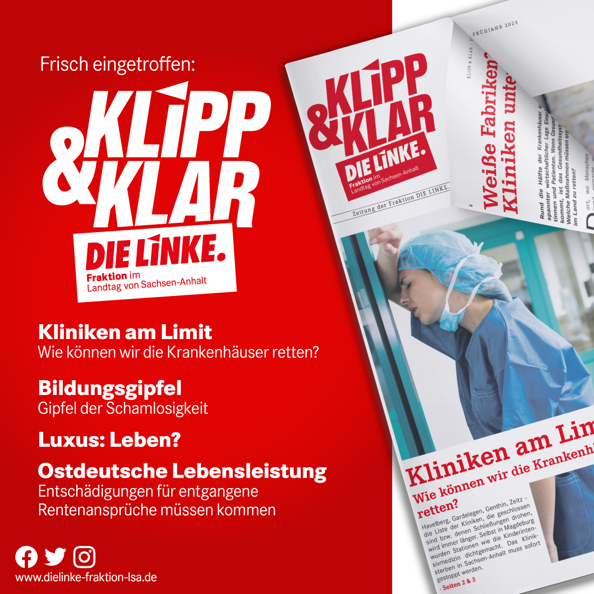 Fraktionszeitung „Klipp&Klar“ Frühjahr 2023